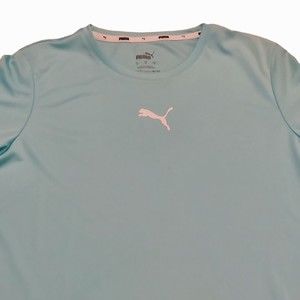 Puma Womens Blue Long Sleeve Moisture Wicking Cooling Performance T-Shirt Small